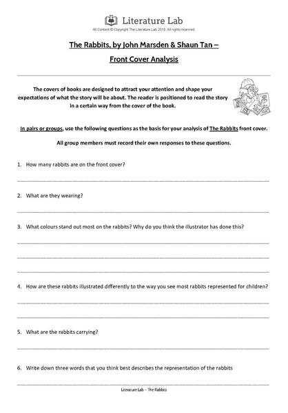 The Rabbits Worksheet - Front Cover Analysis