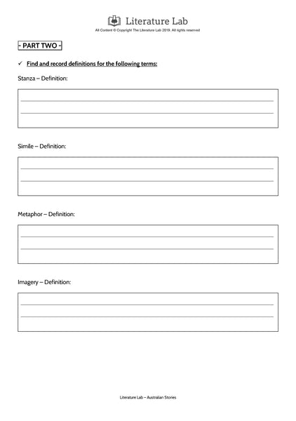 Australian Stories – Poetry Research Assignment Worksheet