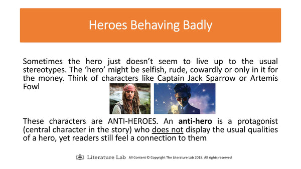 Artemis Fowl - Characterisation PowerPoint & Create a Character Worksheet