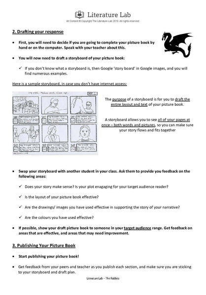 The Rabbits Worksheet: Creating Your Own Picture Book